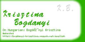 krisztina bogdanyi business card